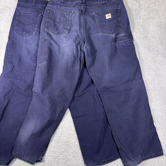 Lot of 2 Carhartt FR 38X30 Navy Blue Cotton Nylon Flame Resistant Work Pants - Picture 9 of 9